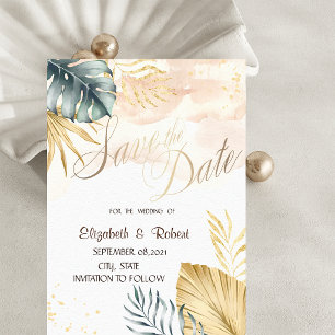 Palm Leaves Beach Wedding Save The Date