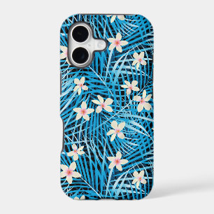 Palm Leaves Blue Pattern