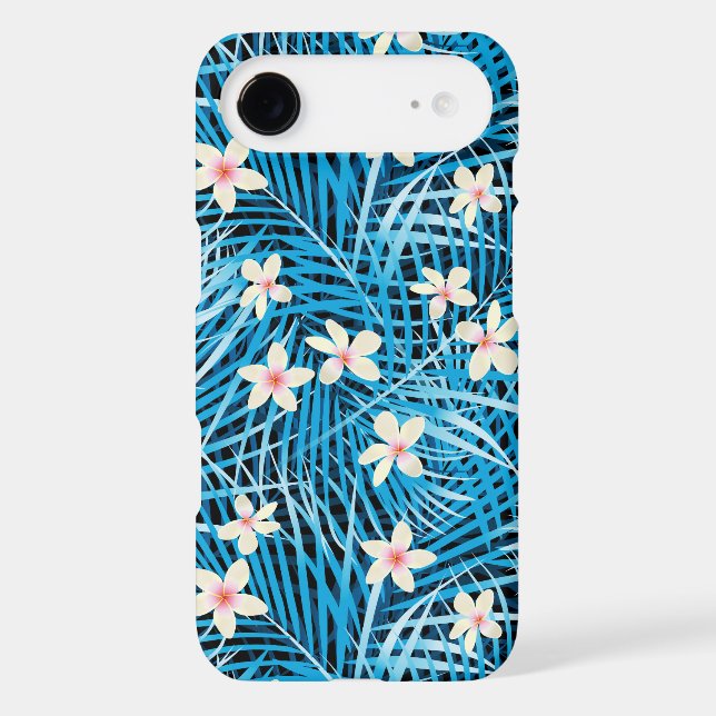 Palm Leaves Blue Pattern Case-Mate iPhone Case (Back)