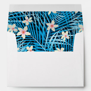 Palm Leaves Blue Pattern Envelopes
