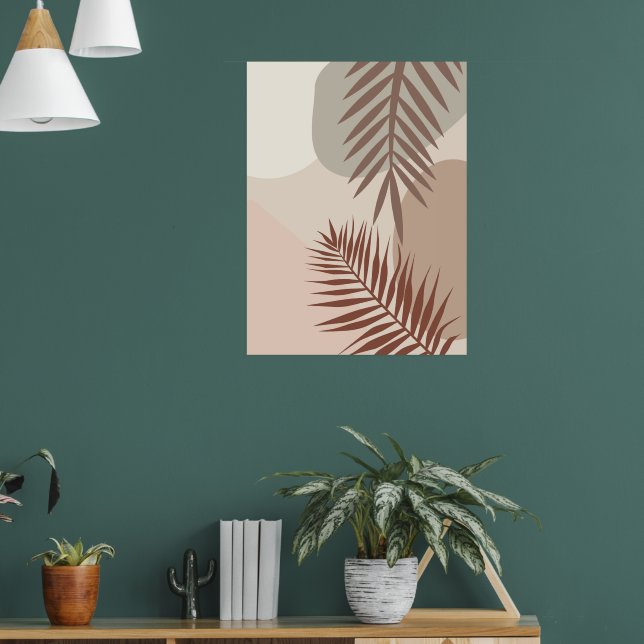 Palm Leaves, Boho Abstract Geometric Art Poster (Living Room 1)