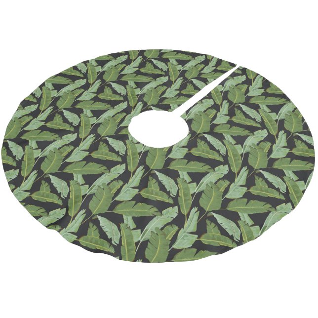 Palm Leaves Brushed Polyester Tree Skirt (Angled)