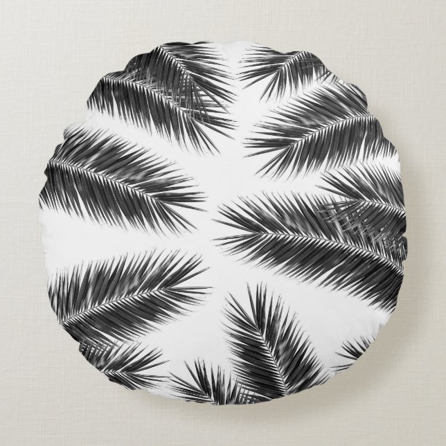 Palm Leaves Finesse Pattern 2 Round Cushion (Front)