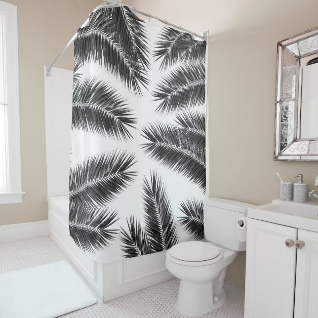 Palm Leaves Finesse Pattern 2 Shower Curtain (In Situ)