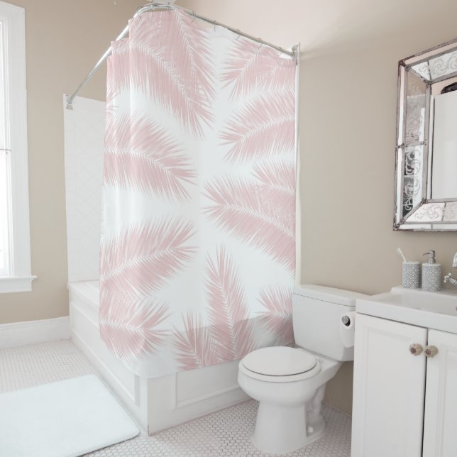 Palm Leaves Finesse Pattern 3 Shower Curtain (In Situ)