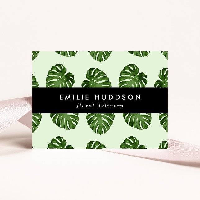 Palm Leaves, Green Leaves, Floristry, Flower Shop Business Card (Creator Uploaded)