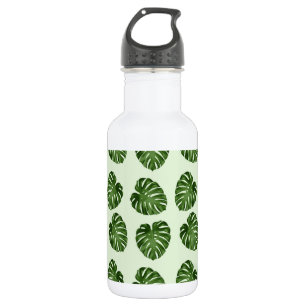 Palm Leaves, Green Leaves, Tropical Pattern 532 Ml Water Bottle