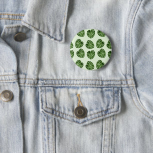 Palm Leaves, Green Leaves, Tropical Pattern 6 Cm Round Badge