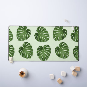 Palm Leaves, Green Leaves, Tropical Pattern Desk Mat