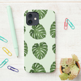 Palm Leaves, Green Leaves, Tropical Pattern iPhone 12 Case