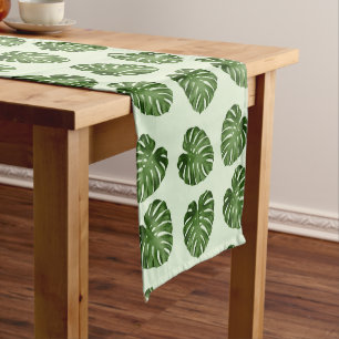 Palm Leaves, Green Leaves, Tropical Pattern Medium Table Runner
