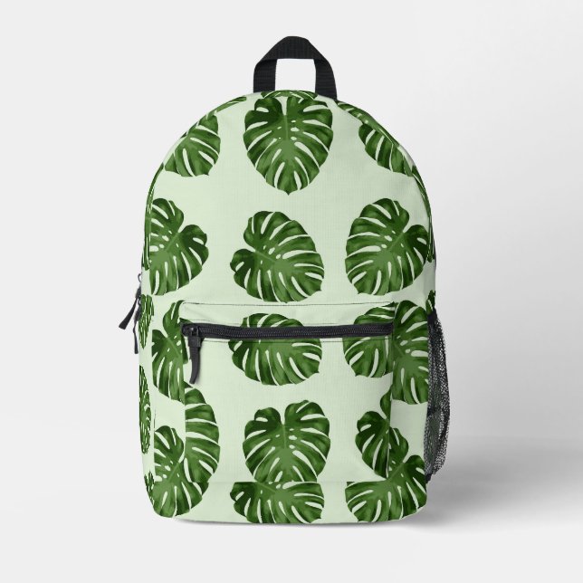 Palm Leaves, Green Leaves, Tropical Pattern Printed Backpack (Front)