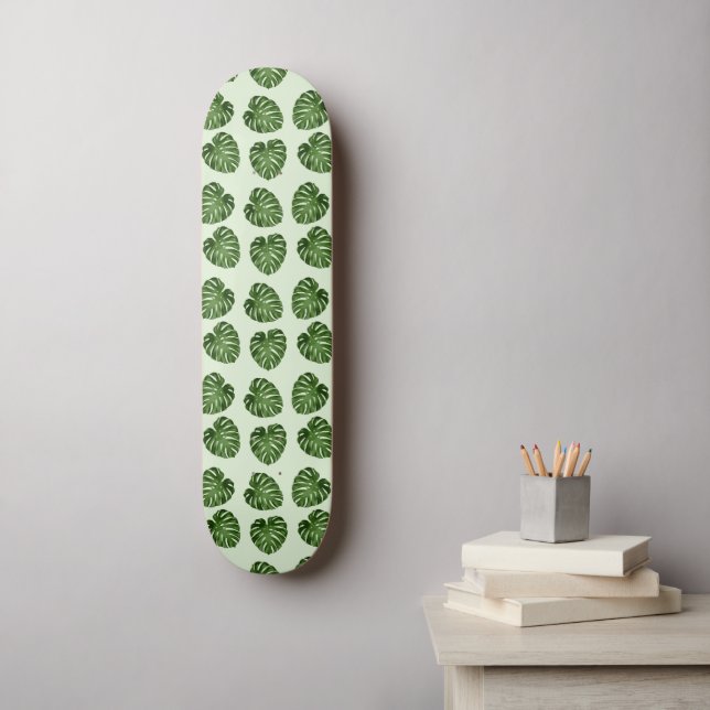 Palm Leaves, Green Leaves, Tropical Pattern Skateboard (Wall Art)
