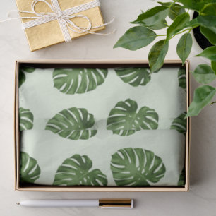 Palm Leaves, Green Leaves, Tropical Pattern Tissue Paper