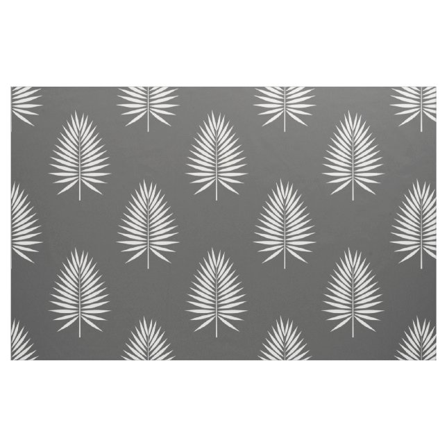 Palm leaves grey and white  fabric (Fat Quarter)
