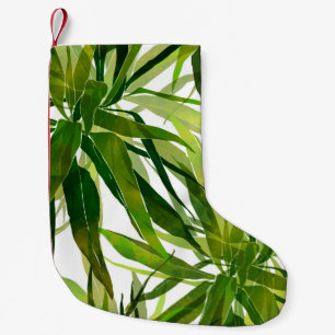 Palm Leaves Hand Painted Pattern Small Christmas Stocking
