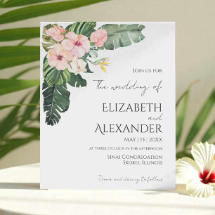 Palm Leaves Hibiscus Tropical Greenery Wedding