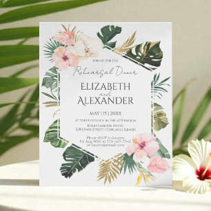 Palm Leaves Hibiscus Tropical Rehearsal Dinner