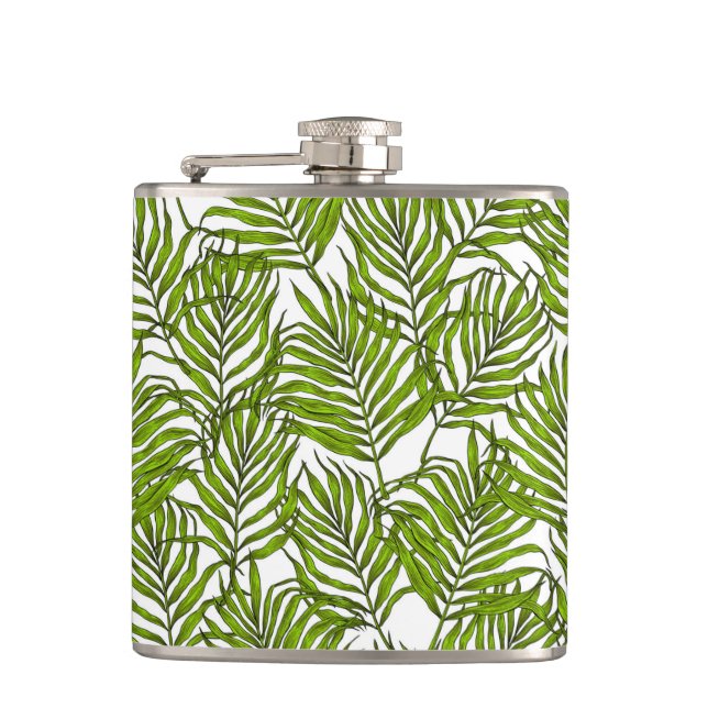 Palm leaves hip flask (Front)