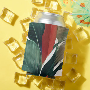 Palm leaves in muted tones can cooler
