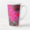 Palm Leaves in pink black and red Latte Mug