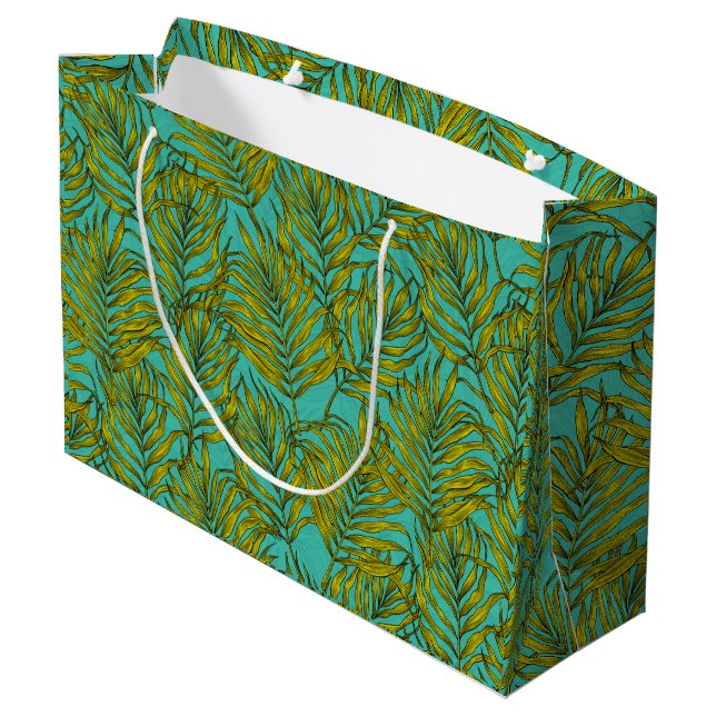 Palm leaves large gift bag (Back Angled)