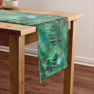 Palm leaves large short table runner