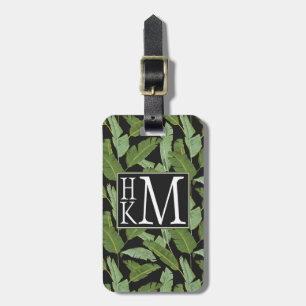 Palm Leaves Monogram Luggage Tag