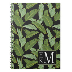 Palm Leaves Monogram Spiral Notebook