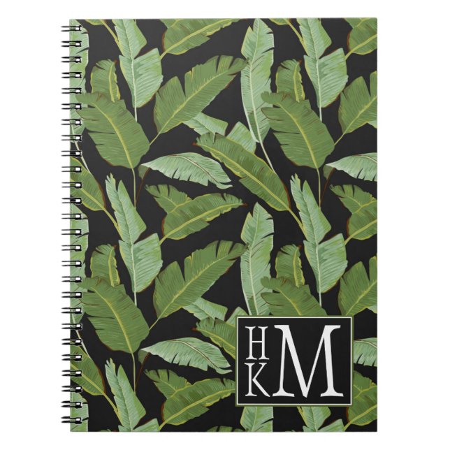 Palm Leaves | Monogram Spiral Notebook (Front)
