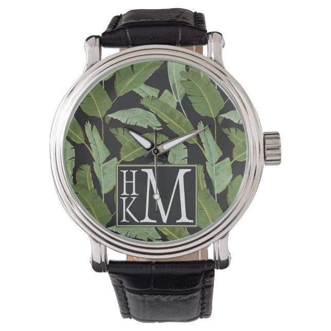 Palm Leaves | Monogram Watch (Front)