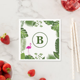 Palm Leaves Monogrammed Paper Napkins