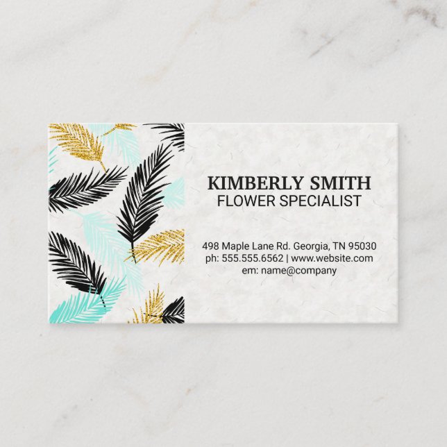 Palm Leaves | Natural Business Card (Front)