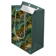 Palm leaves on a leopard background.