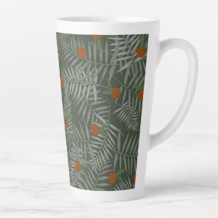 Palm Leaves & Oranges Latte Mug