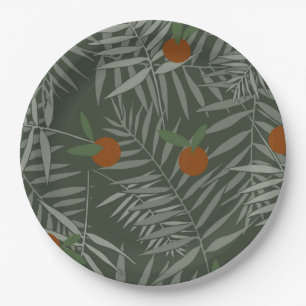 Palm Leaves & Oranges Paper Plate