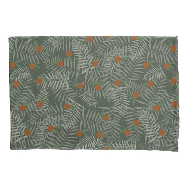 Palm Leaves & Oranges Pillowcase (Front)