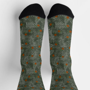 Palm Leaves & Oranges Socks