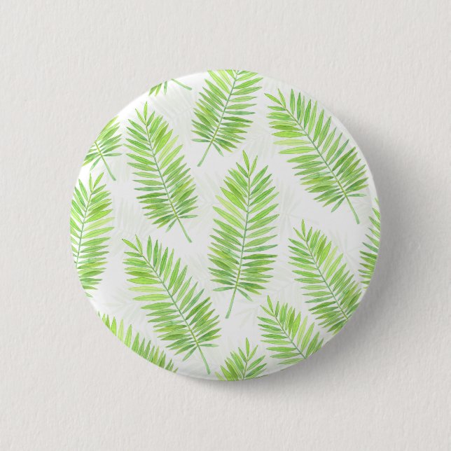 Palm leaves pattern 6 cm round badge (Front)