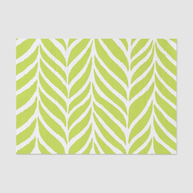 Palm Leaves Pattern Chartreuse Green Tissue Paper (Front)