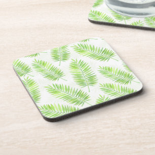 Palm leaves pattern coaster