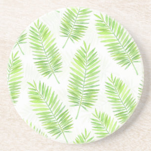 Palm leaves pattern coaster