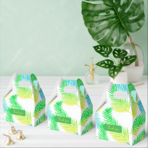 Palm Leaves Pattern Favor Boxes – Thank you