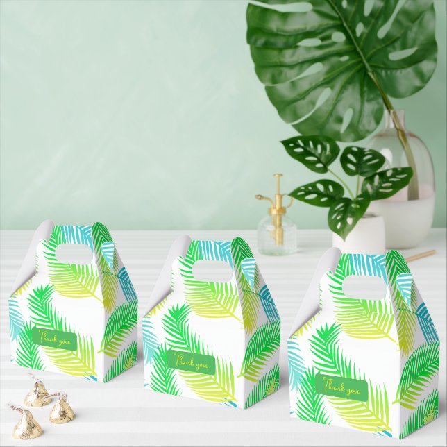 Palm Leaves Pattern Favor Boxes – Thank you (Multiple)