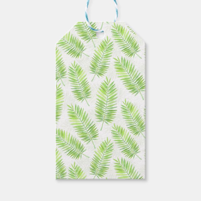 Palm leaves pattern gift tags (Front)