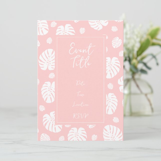 Palm Leaves Pattern Invitation (Standing Front)