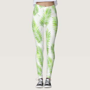 Palm leaves pattern leggings