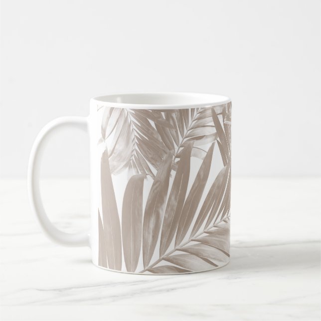 Palm Leaves Pattern Love #4 #tropical #wall #decor Coffee Mug (Left)