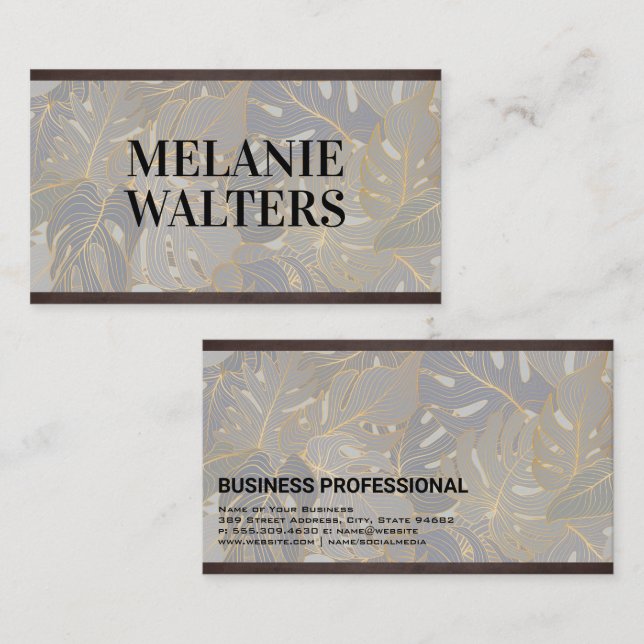 Palm Leaves Pattern | Modern Business Card (Front/Back)