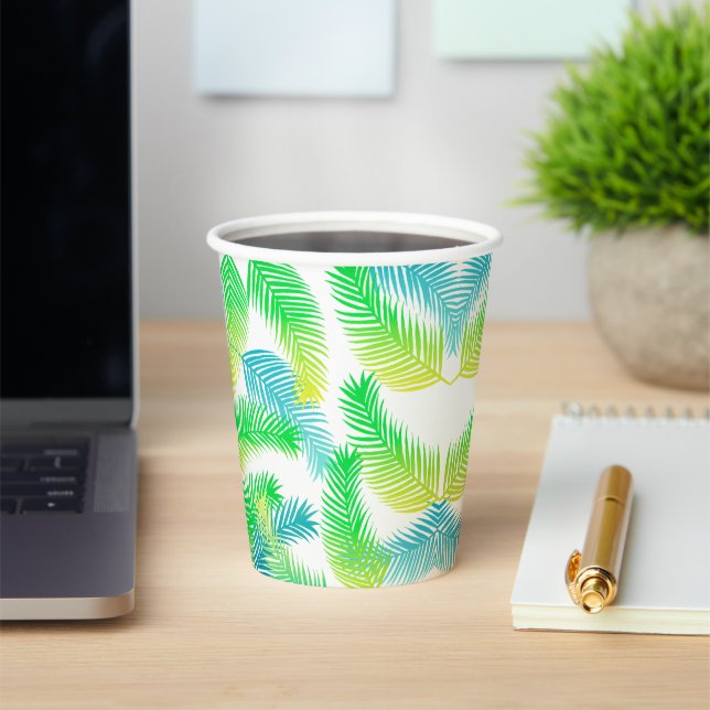 Palm Leaves Pattern Paper Cups – Tropical Botanic (Insitu)